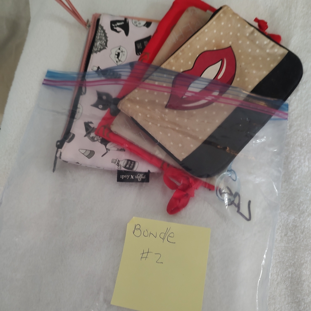 Stylish Lip Print and Patterned Pouches